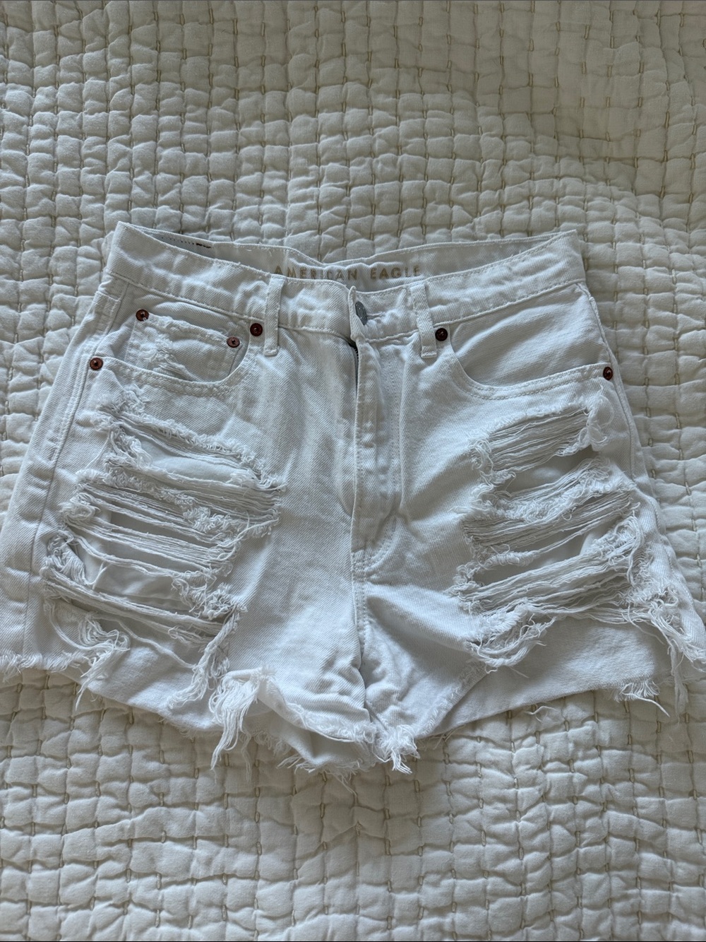American Eagle Outfitters highest rise 90s boyfriend short White